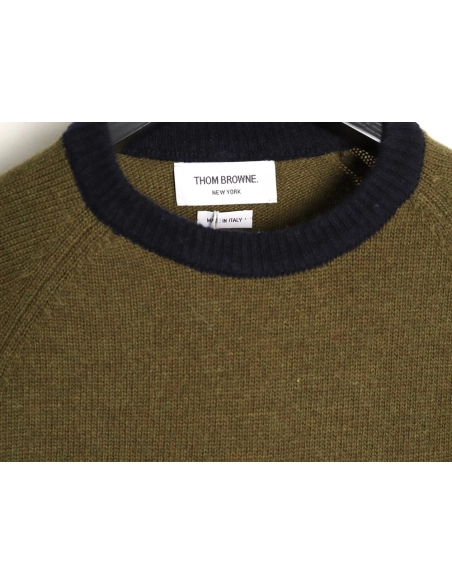 Thom Browne Color-block Wool Crewneck Sweater TSK2,Thom Browne