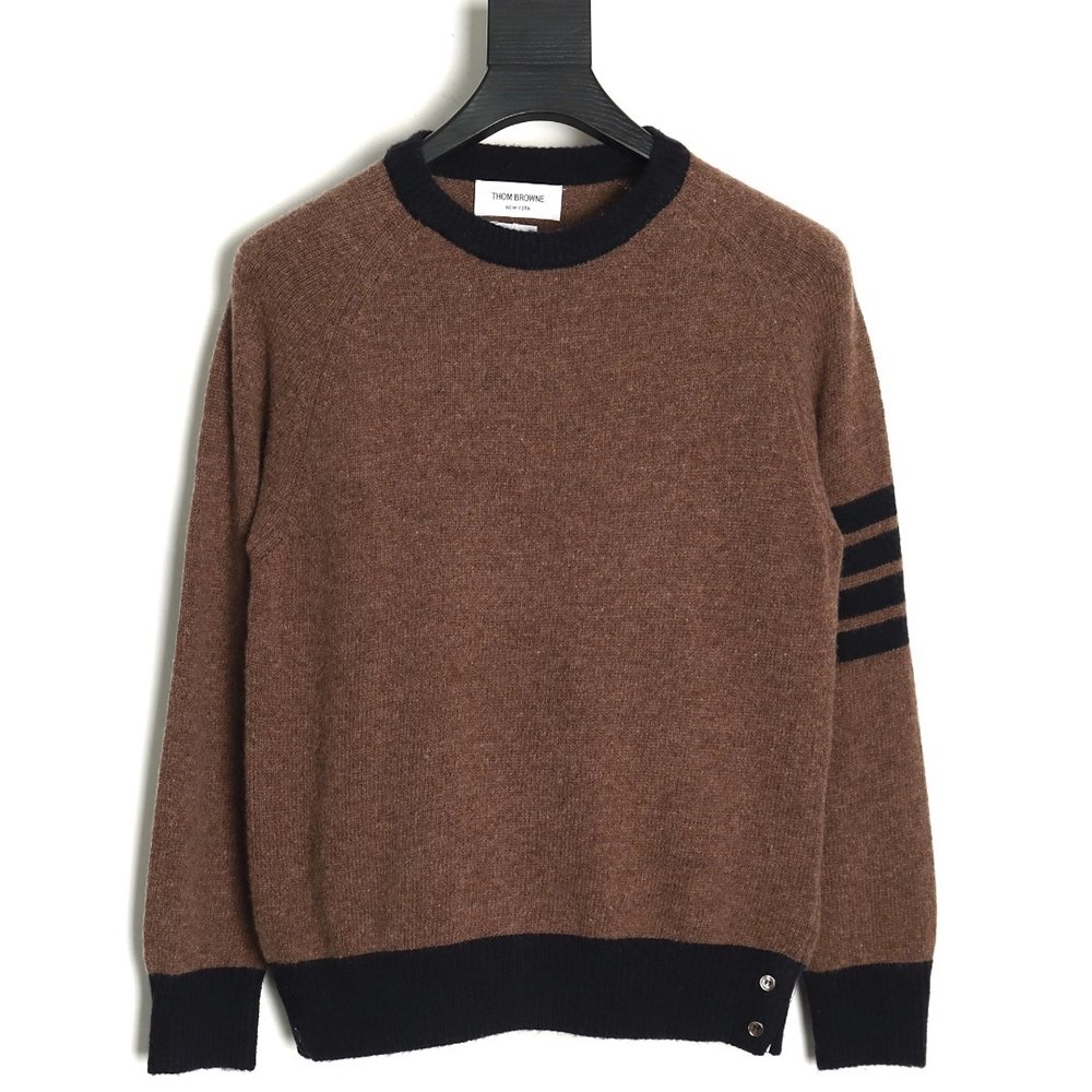 Thom Browne Color-block Wool Crewneck Sweater TSK1,Thom Browne