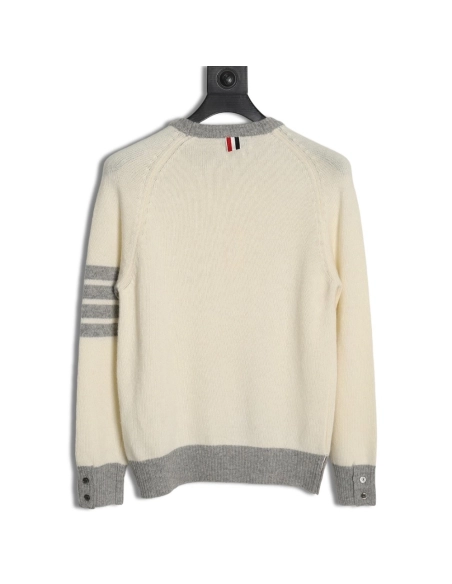 Thom Browne Color-block Wool Crewneck Sweater,Thom Browne