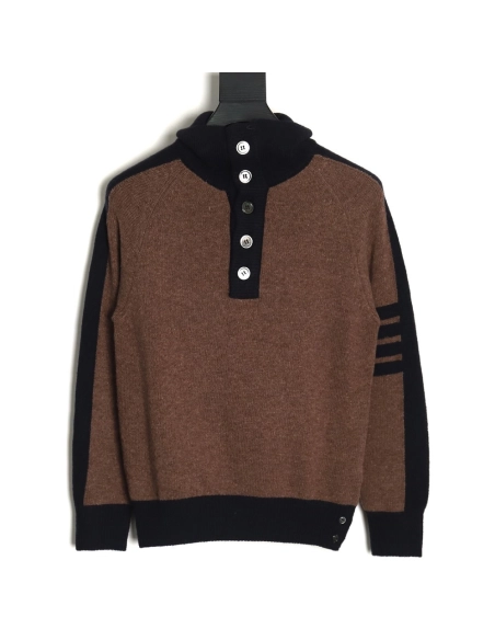 Thom Browne color-blocked wool collar sweater TSK1,Thom Browne