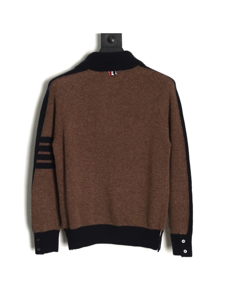 Thom Browne color-blocked wool collar sweater TSK1,Thom Browne
