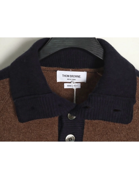 Thom Browne color-blocked wool collar sweater TSK1,Thom Browne