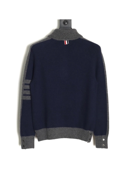 Thom Browne color-blocked wool collar sweater,Thom Browne