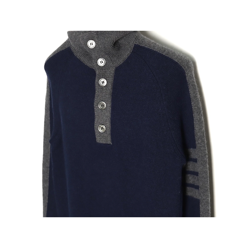 Thom Browne color-blocked wool collar sweater,Thom Browne