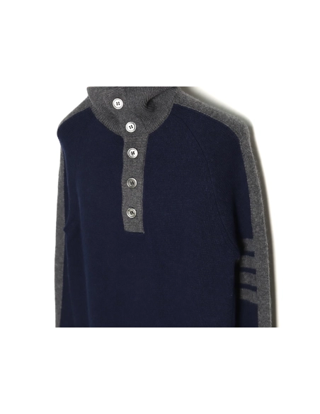 Thom Browne color-blocked wool collar sweater,Thom Browne