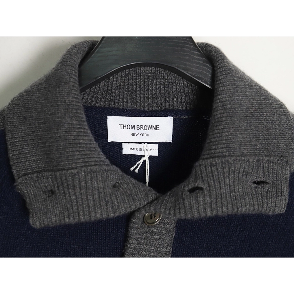 Thom Browne color-blocked wool collar sweater,Thom Browne
