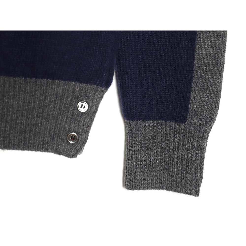 Thom Browne color-blocked wool collar sweater,Thom Browne