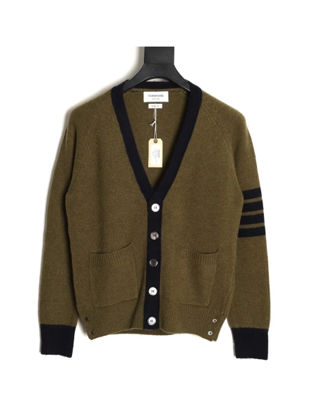 Thom Browne Color-Block Wool Cardigan TSK2,Thom Browne