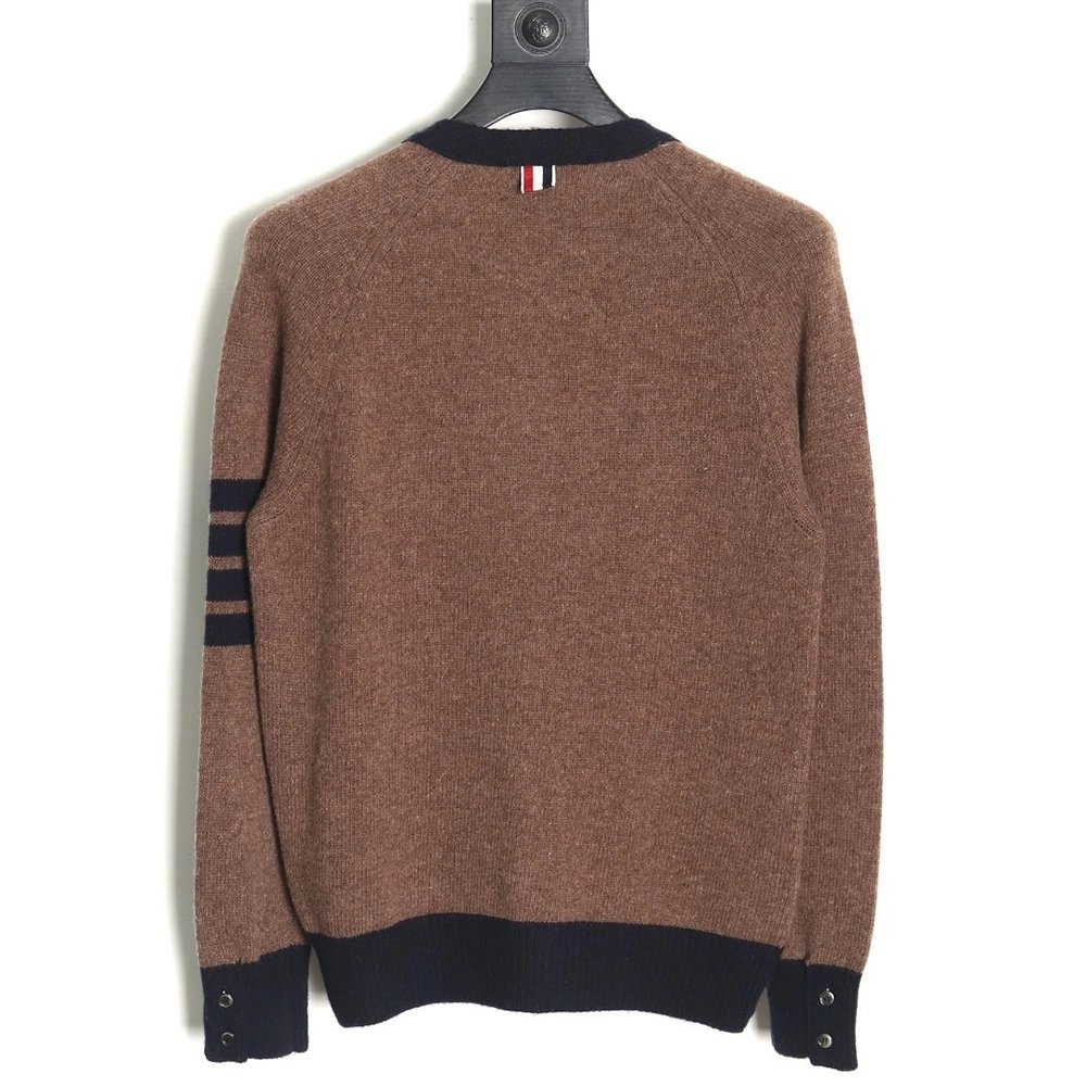 Thom Browne Color-Block Wool Cardigan TSK1,Thom Browne