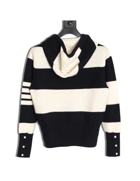 Thom Browne Wide-Stripe Knitted Hoodie TSK2,Thom Browne