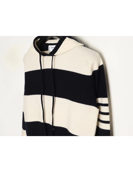 Thom Browne Wide-Stripe Knitted Hoodie TSK2,Thom Browne