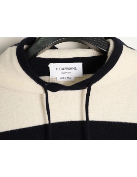 Thom Browne Wide-Stripe Knitted Hoodie TSK2,Thom Browne