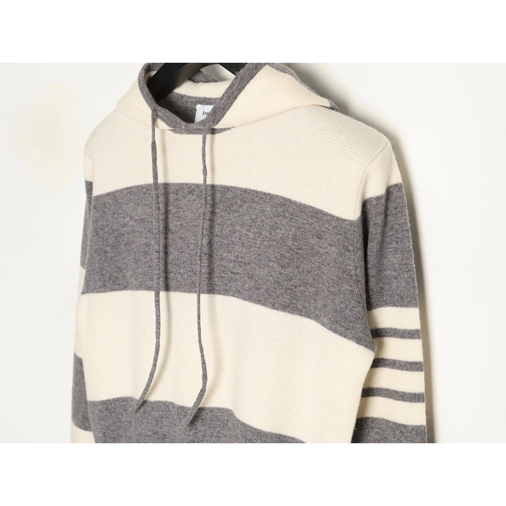 Thom Browne Wide-Stripe Knitted Hoodie TSK1,Thom Browne