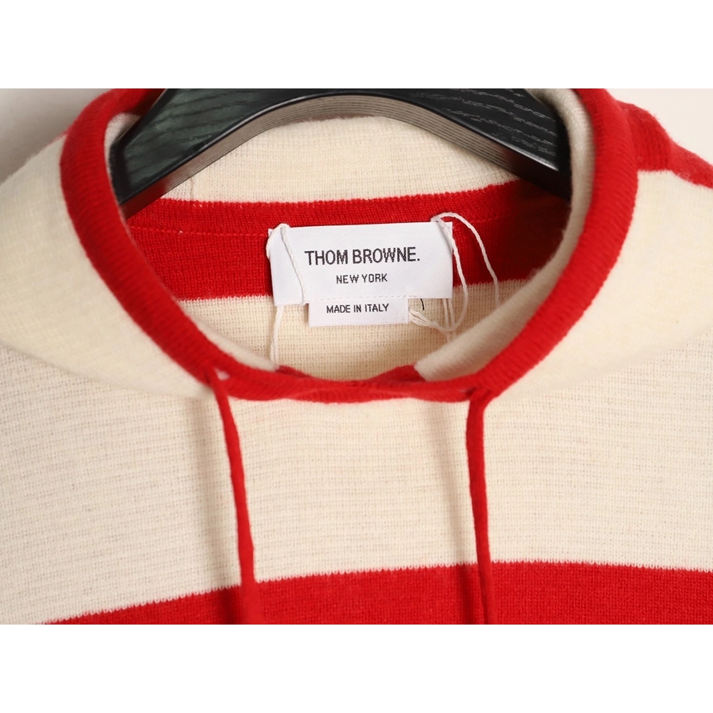 Thom Browne Wide-Stripe Knitted Hoodie,Thom Browne