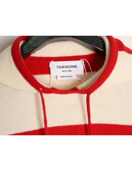 Thom Browne Wide-Stripe Knitted Hoodie,Thom Browne