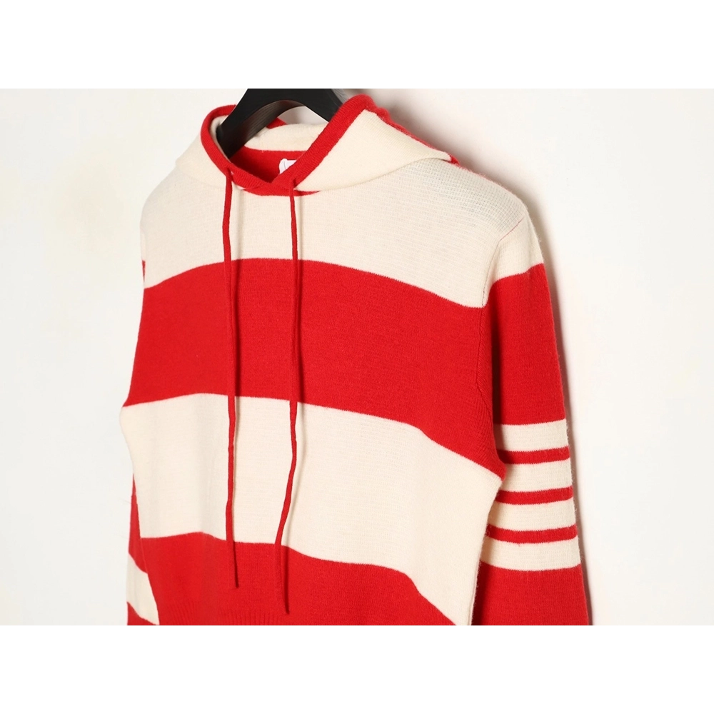 Thom Browne Wide-Stripe Knitted Hoodie,Thom Browne