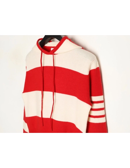Thom Browne Wide-Stripe Knitted Hoodie,Thom Browne