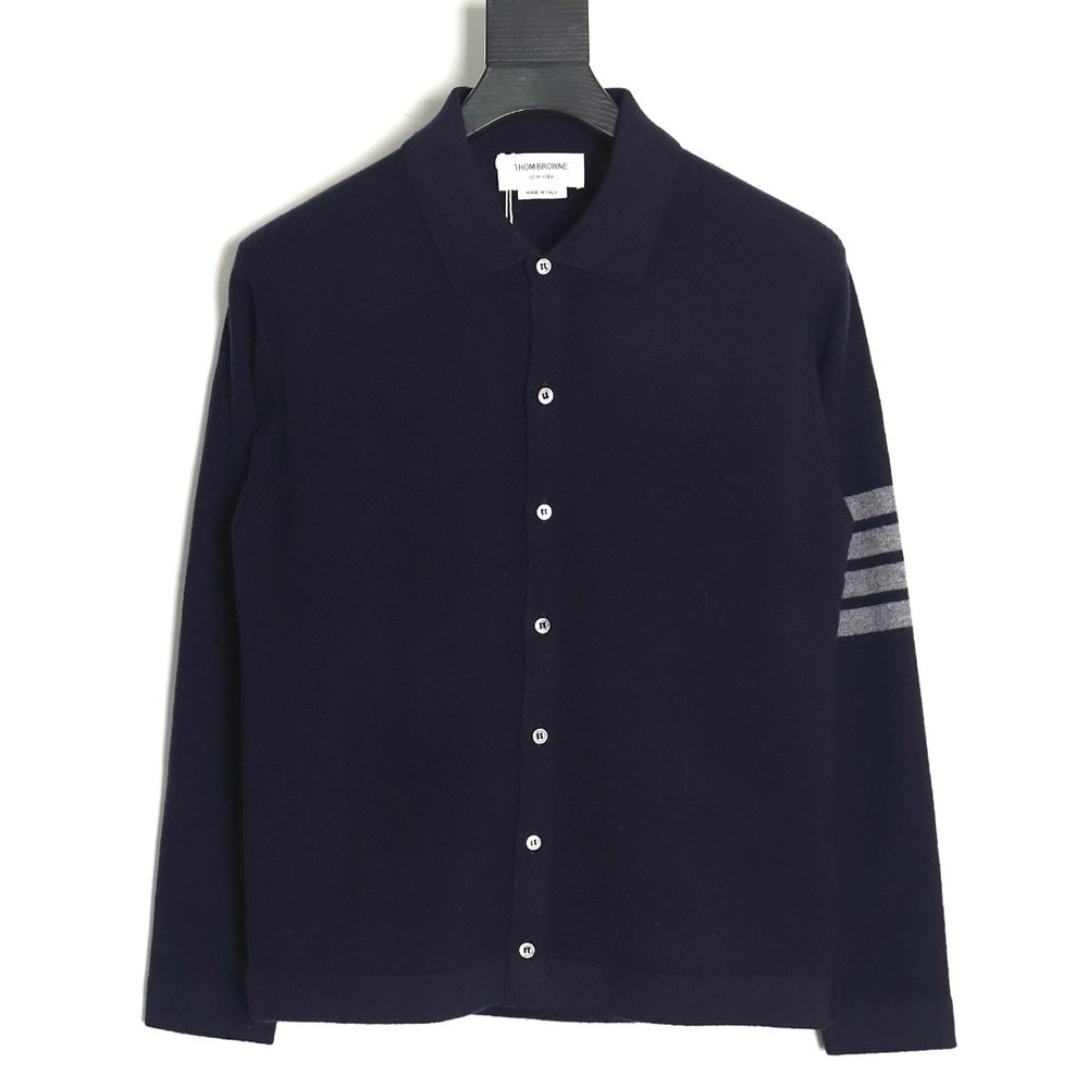 Thom Browne Four-Bar Australian Wool Collar Cardigan TSK1,Thom Browne