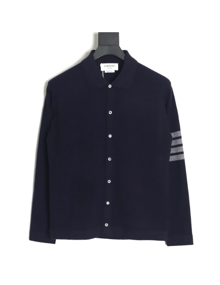 Thom Browne Four-Bar Australian Wool Collar Cardigan TSK1,Thom Browne