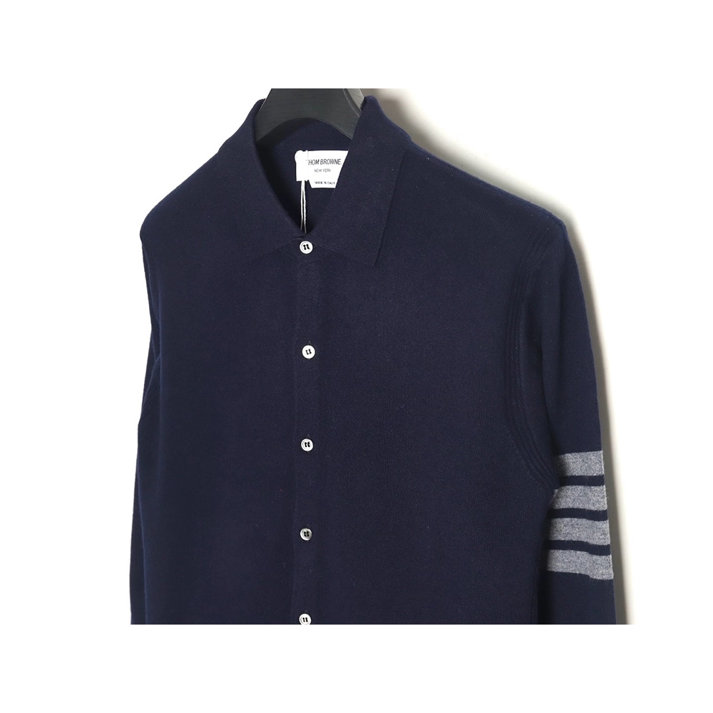 Thom Browne Four-Bar Australian Wool Collar Cardigan TSK1,Thom Browne