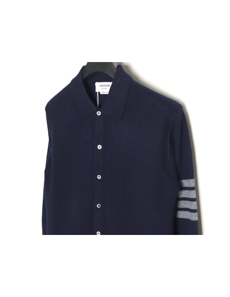 Thom Browne Four-Bar Australian Wool Collar Cardigan TSK1,Thom Browne