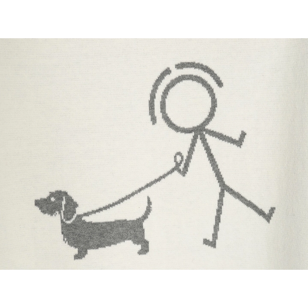 Thom Browne Dog-Walking Crewneck Sweater,Thom Browne