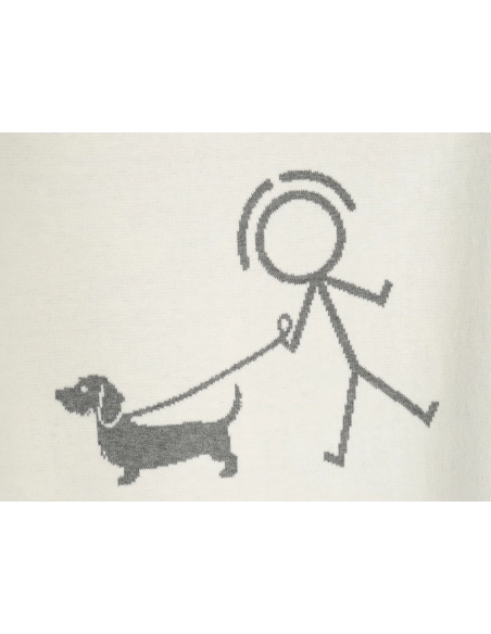 Thom Browne Dog-Walking Crewneck Sweater,Thom Browne