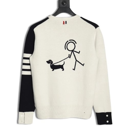 Thom Browne Dog-Walking Crewneck Sweater TSK1,Thom Browne