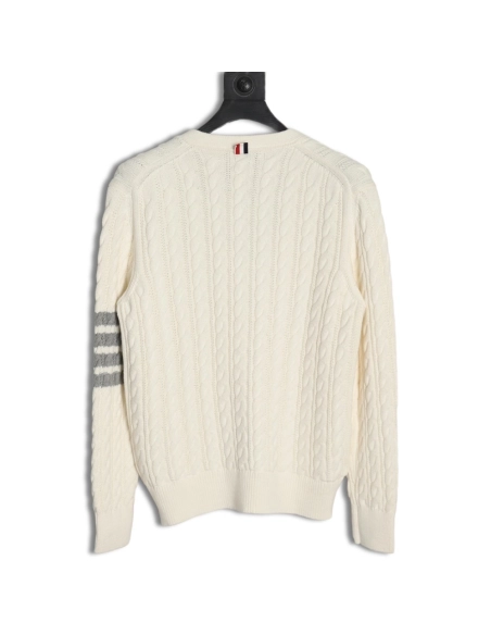 Thom Browne 4-Bar Cable-Knit Cardigan,Thom Browne