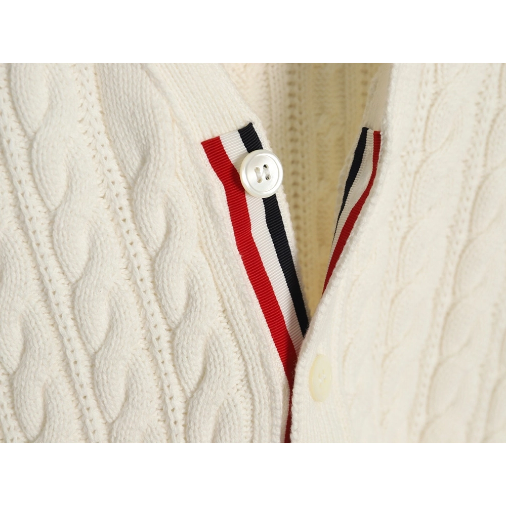 Thom Browne 4-Bar Cable-Knit Cardigan,Thom Browne