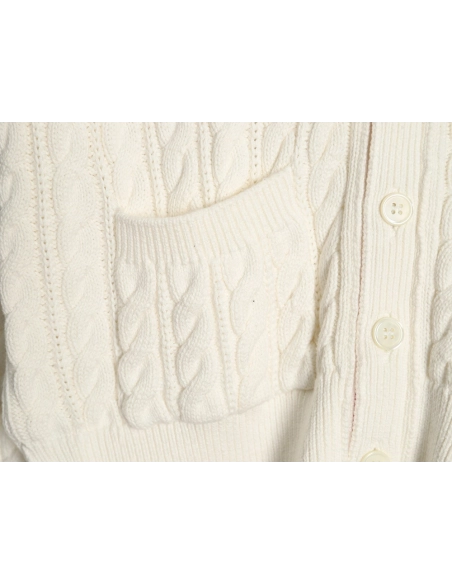 Thom Browne 4-Bar Cable-Knit Cardigan,Thom Browne