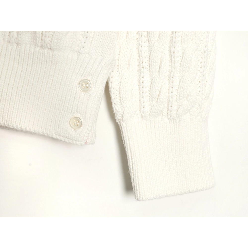 Thom Browne 4-Bar Cable-Knit Crewneck Sweater,Thom Browne
