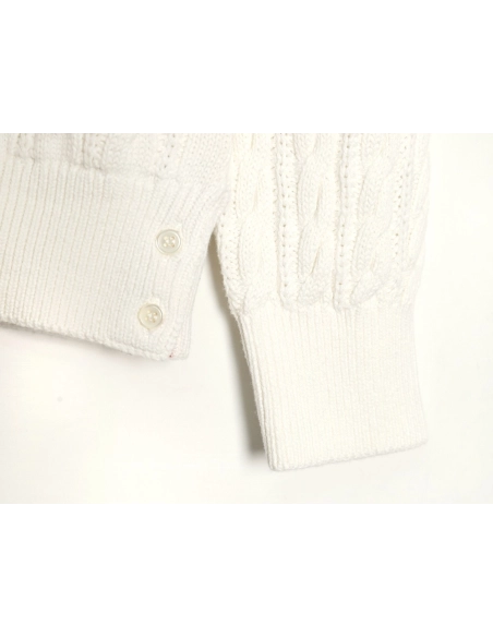 Thom Browne 4-Bar Cable-Knit Crewneck Sweater,Thom Browne