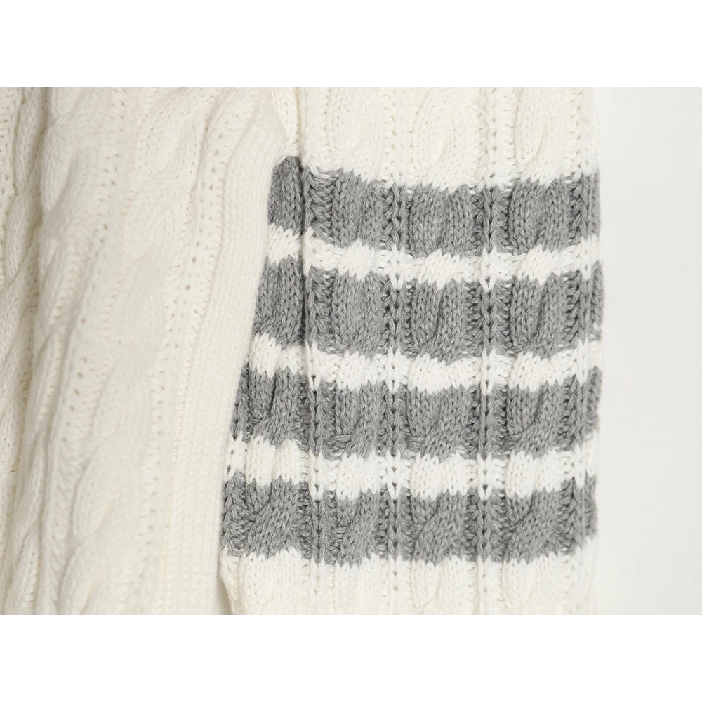 Thom Browne 4-Bar Cable-Knit Crewneck Sweater,Thom Browne