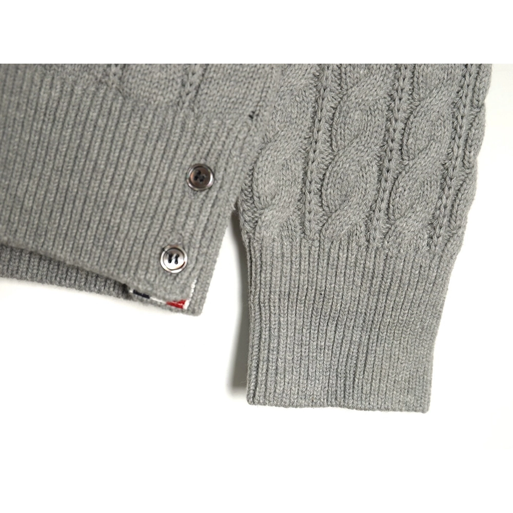 Thom Browne 4-Bar Cable-Knit Crewneck Sweater TSK1,Thom Browne