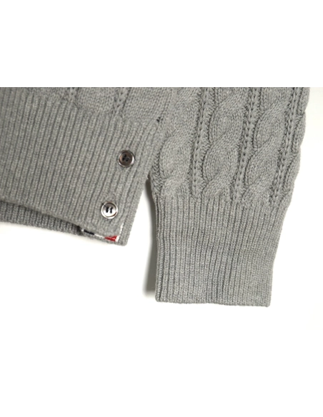 Thom Browne 4-Bar Cable-Knit Crewneck Sweater TSK1,Thom Browne