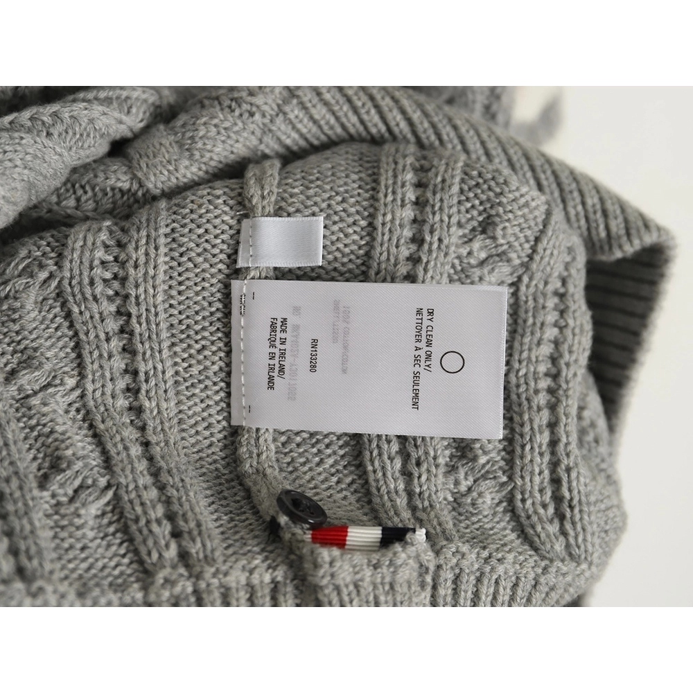 Thom Browne 4-Bar Cable-Knit Crewneck Sweater TSK1,Thom Browne