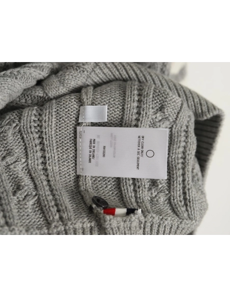 Thom Browne 4-Bar Cable-Knit Crewneck Sweater TSK1,Thom Browne