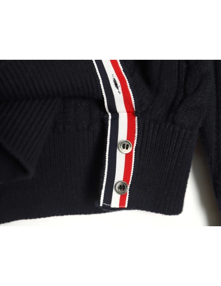 Thom Browne 4-Bar Cable-Knit Crewneck Sweater TSK2,Thom Browne