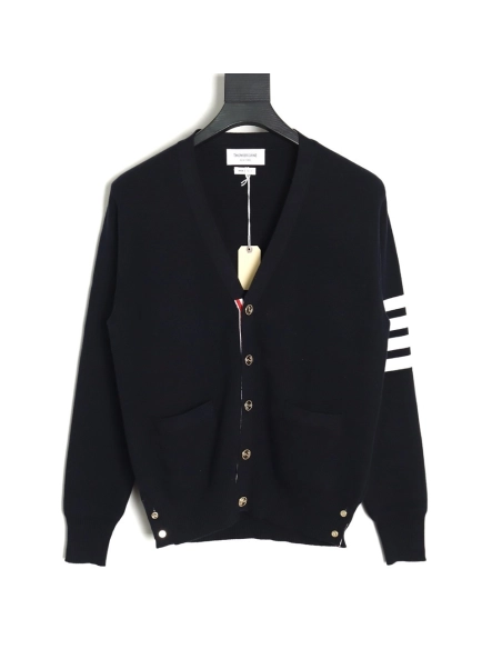 Thom Browne Classic 4-Bar 5-Button Cardigan-Navy Blue TSK2,Thom Browne