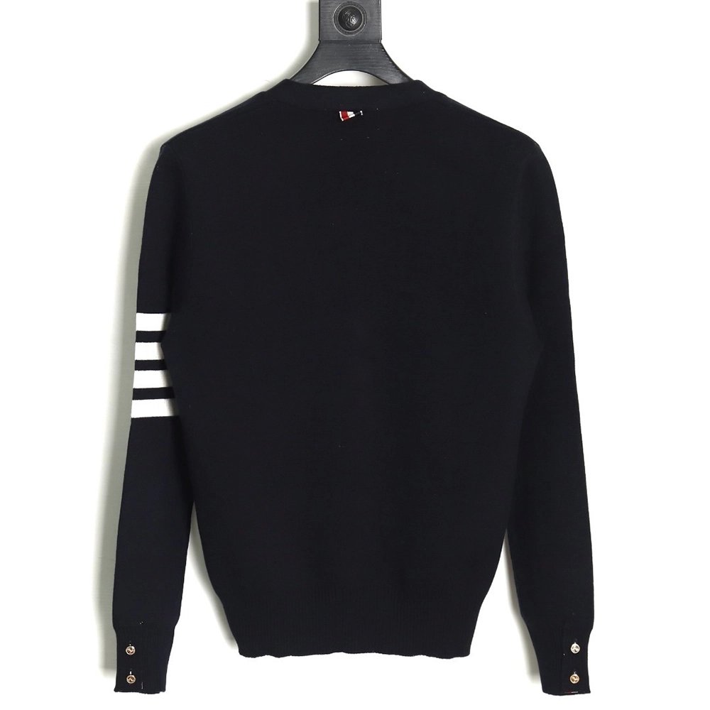 Thom Browne Classic 4-Bar 5-Button Cardigan-Navy Blue TSK2,Thom Browne