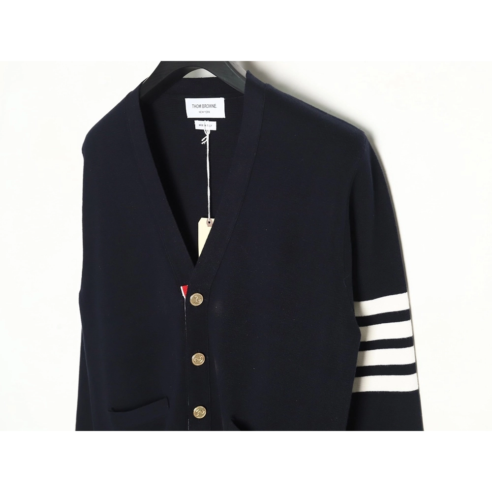 Thom Browne Classic 4-Bar 5-Button Cardigan-Navy Blue TSK2,Thom Browne