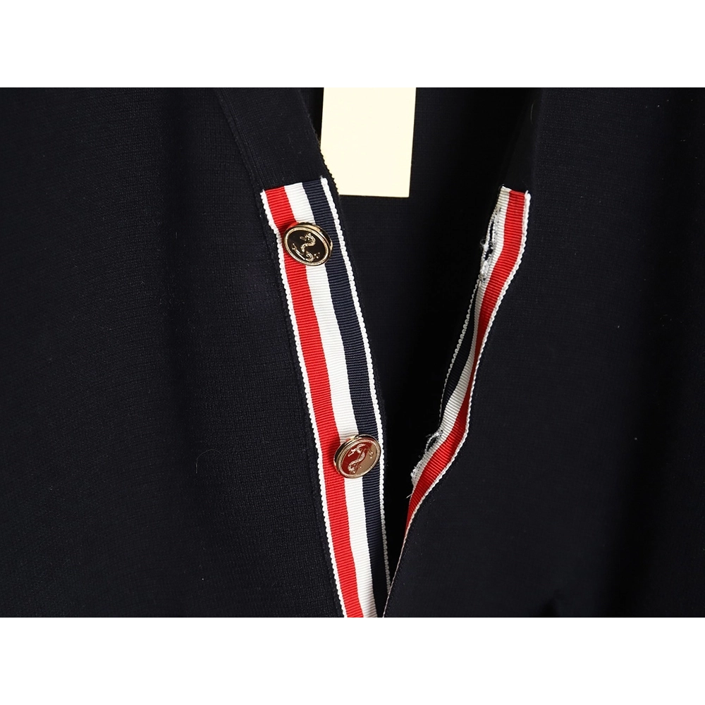 Thom Browne Classic 4-Bar 5-Button Cardigan-Navy Blue TSK2,Thom Browne