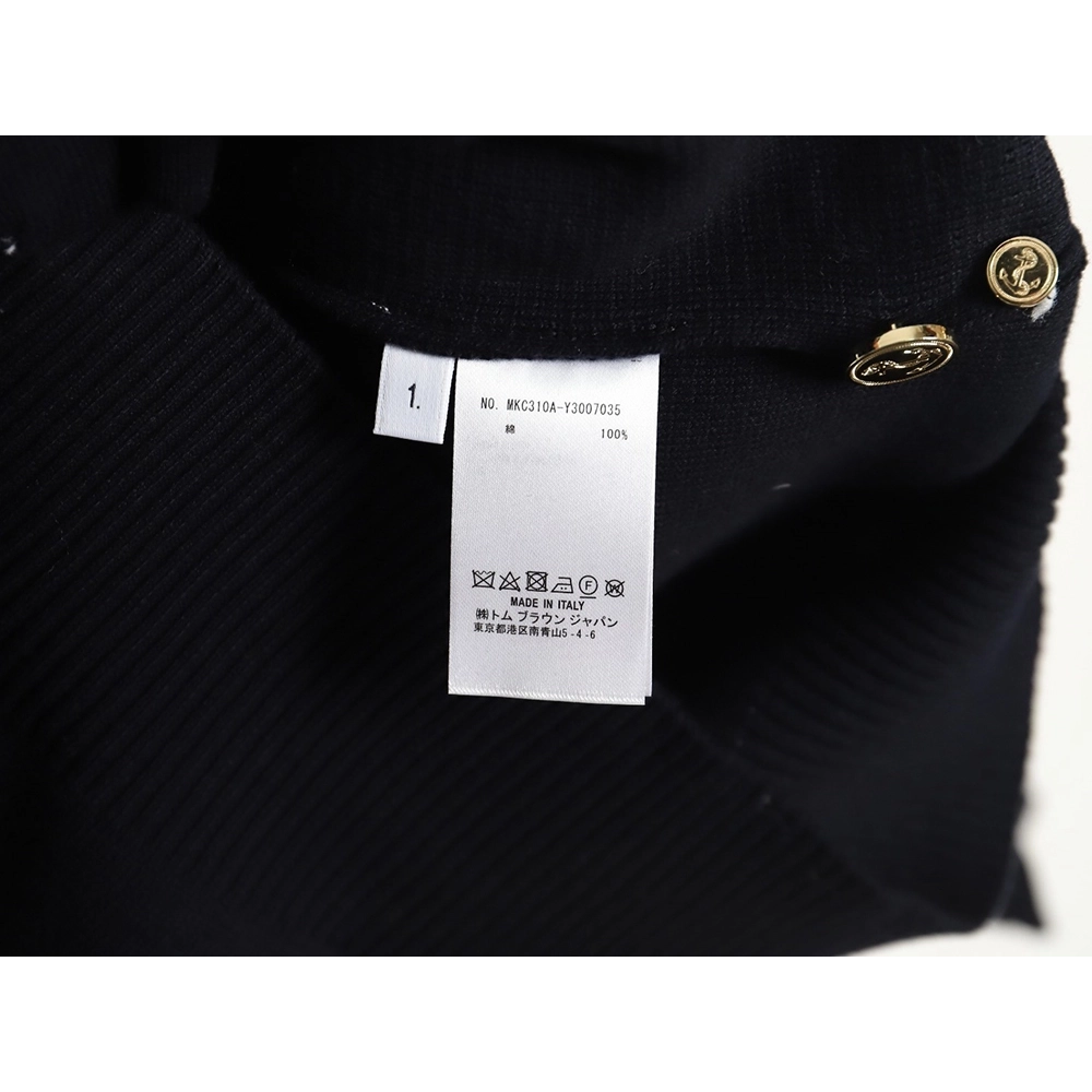 Thom Browne Classic 4-Bar 5-Button Cardigan-Navy Blue TSK2,Thom Browne
