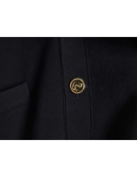 Thom Browne Classic 4-Bar 5-Button Cardigan-Navy Blue TSK2,Thom Browne