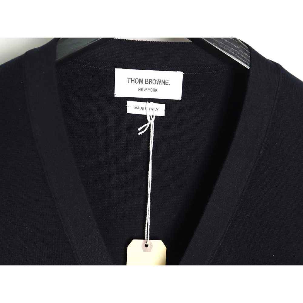 Thom Browne Classic 4-Bar 5-Button Cardigan-Navy Blue TSK2,Thom Browne