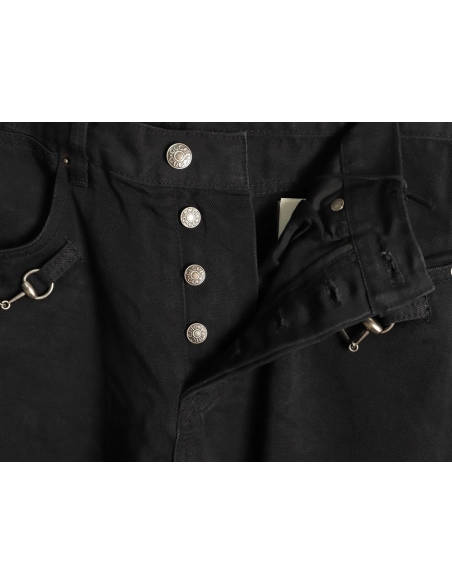 Gucci Lock-Detail Denim Trousers,Gucci