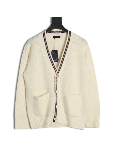 Prada Striped Wool Knit Cardigan,Prada