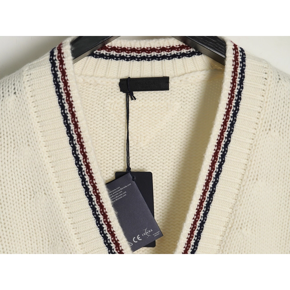 Prada Striped Wool Knit Cardigan,Prada