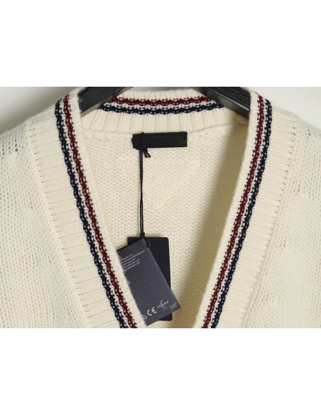 Prada Striped Wool Knit Cardigan,Prada